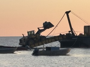 Unloading of Materials from Barge